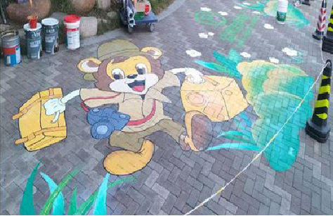 师宗夏季画地面彩绘会遇到的问题